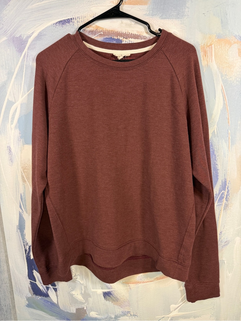 Thread & Supply Burgundy Arabian Spice Brown Crew Neck Pullover Sweatshirt L